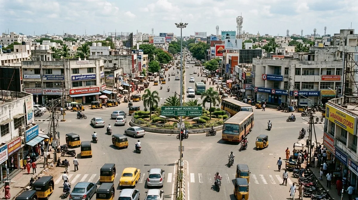 A busy Anna Nagar junction today